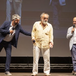 La valigia dell'attore 2019 - 27 luglio - Fortezza I Colmi - Boris Sollazzo, Alessandro Haber e Fabio Ferzetti - foto di Nanni Angeli