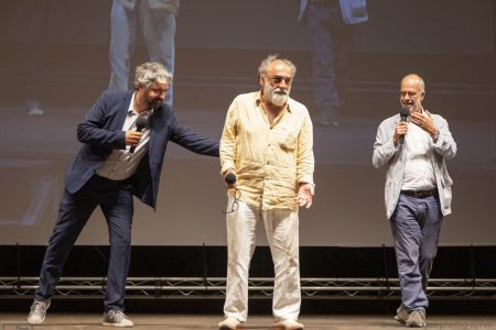 La valigia dell'attore 2019 - 27 luglio - Fortezza I Colmi - Boris Sollazzo, Alessandro Haber e Fabio Ferzetti - foto di Nanni Angeli